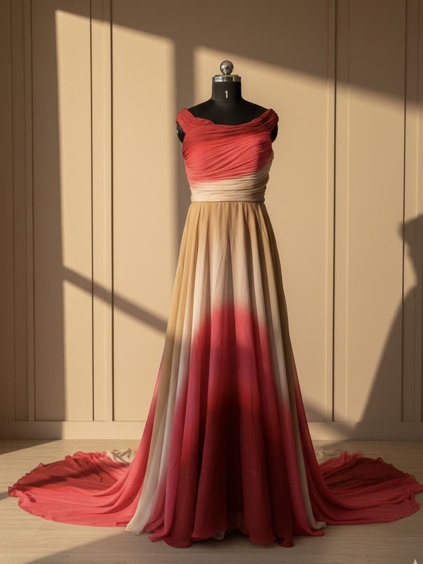 Sunset Ombre Draped Gown